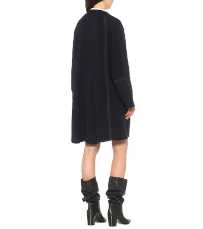 Shop Chloé Oversized Wool And Cashmere Coat In Blue