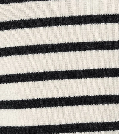 Shop Ganni Wool-blend Striped Sweater In White