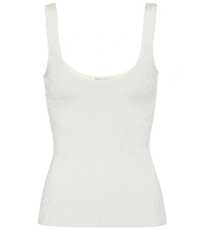 Shop Zimmermann Wavelength Ribbed-knit Tank Top In White