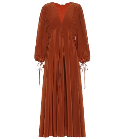 Shop The Row Sante Silk-crêpe Maxi Dress In Orange