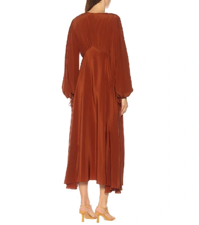 Shop The Row Sante Silk-crêpe Maxi Dress In Orange