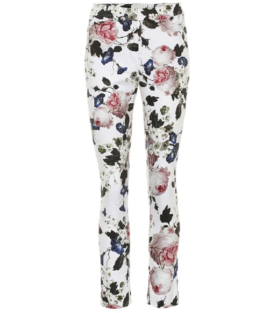 Shop Erdem Sidney Floral Stretch-cotton Pants In Multicoloured