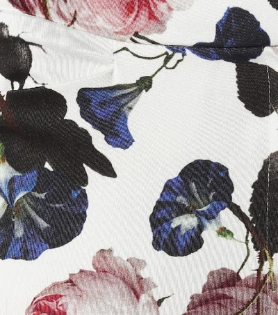Shop Erdem Sidney Floral Stretch-cotton Pants In Multicoloured