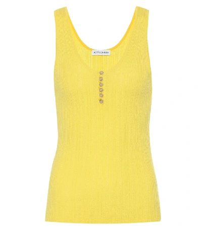 Shop Altuzarra Mirto Wool And Cashmere Tank Top In Yellow