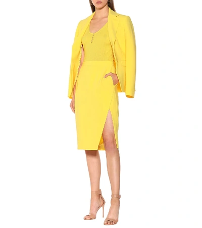 Shop Altuzarra Mirto Wool And Cashmere Tank Top In Yellow