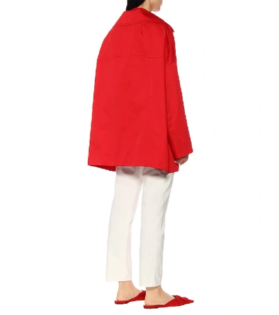 Shop Marni Cotton And Linen Coat In Red