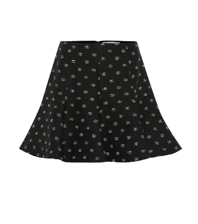 Shop Valentino Wool And Silk Miniskirt In Black