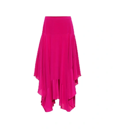 Shop Stella Mccartney Poppy Silk Crêpe De Chine Skirt In Purple