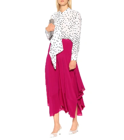 Shop Stella Mccartney Poppy Silk Crêpe De Chine Skirt In Purple