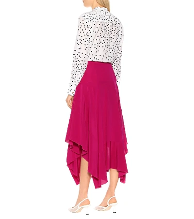 Shop Stella Mccartney Poppy Silk Crêpe De Chine Skirt In Purple