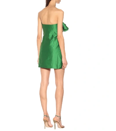 Shop Attico Cotton-blend Minidress In Green