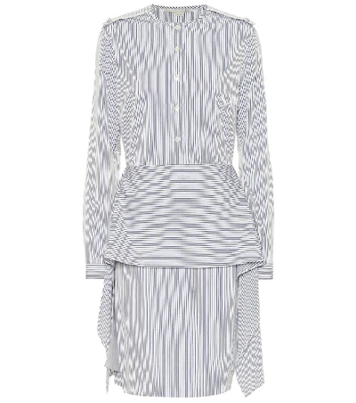 Shop Stella Mccartney Striped Cotton Shirt Dress In Blue