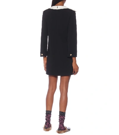 Shop Gucci Embellished Jersey Dress In Black