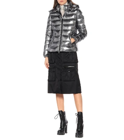 Shop Moncler Bady Metallic Down Jacket In Silver