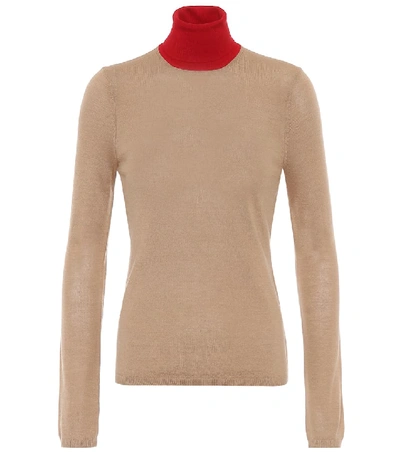 Shop Gabriela Hearst Bi-costa Cashmere And Silk Sweater In Beige