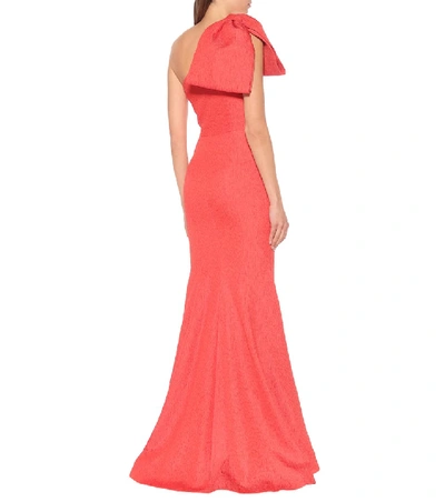 Shop Rebecca Vallance Francesca One-shoulder Gown In Red
