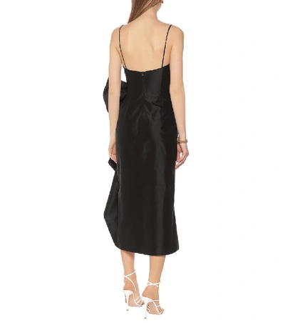 Shop Rasario Silk Midi Dress In Black