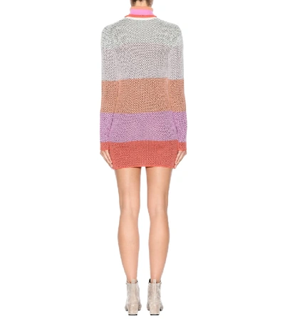 Shop Missoni Knitted Wool-blend Minidress In Multicoloured