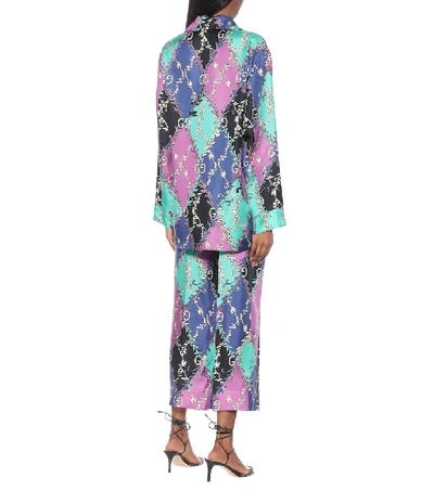 Shop Gucci Printed Silk-twill Shirt In Multicoloured