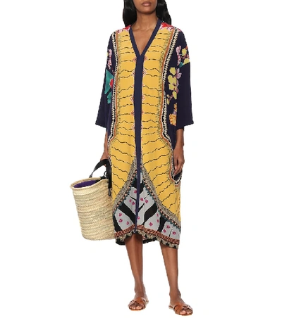 Shop Etro Printed Silk Midi Dress In Multicoloured