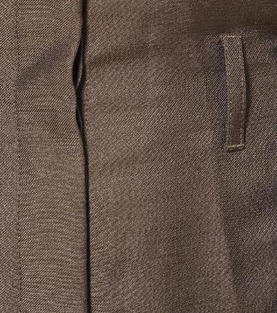 Shop Acne Studios Wool-blend High-rise Wide-leg Pants In Brown
