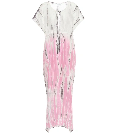 Shop Anna Kosturova Tie-dye Silk Maxi Dress In Pink