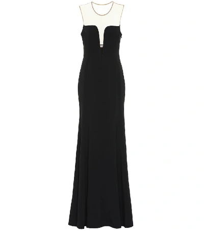 Shop Stella Mccartney Silk Twill Gown In Black