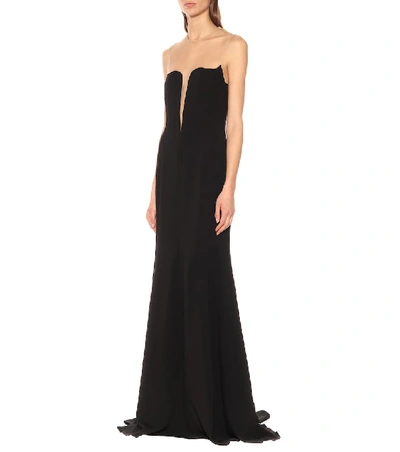 Shop Stella Mccartney Silk Twill Gown In Black