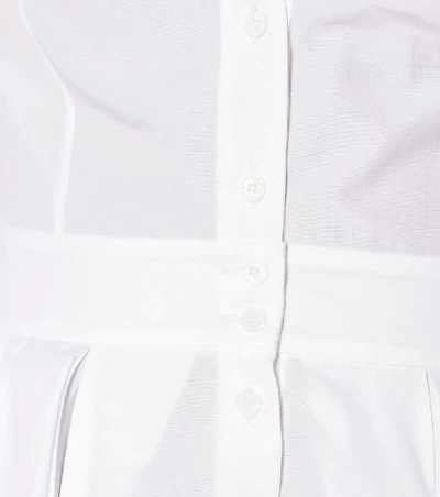 Shop Alexander Mcqueen Cotton-poplin Blouse In White