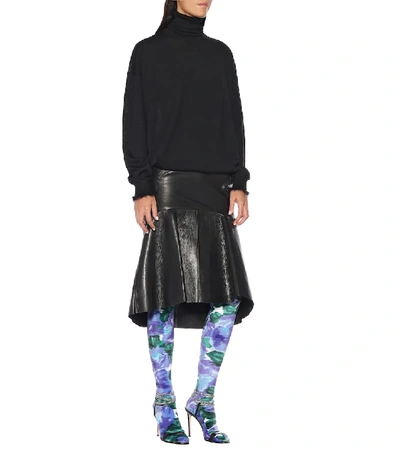 Shop Richard Quinn Floral Velvet Tights In Blue