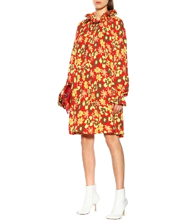 Shop Mm6 Maison Margiela Floral-printed Jersey Dress In White