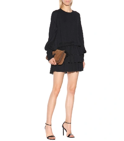 Shop Saint Laurent Jacquard Minidress In Black