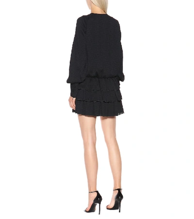 Shop Saint Laurent Jacquard Minidress In Black