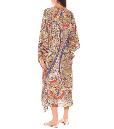 Shop Etro Printed Kaftan In Beige