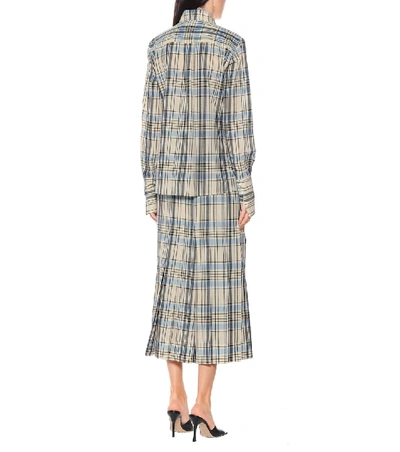 Shop Victoria Beckham Checked Virgin Wool Shirt In Multicoloured