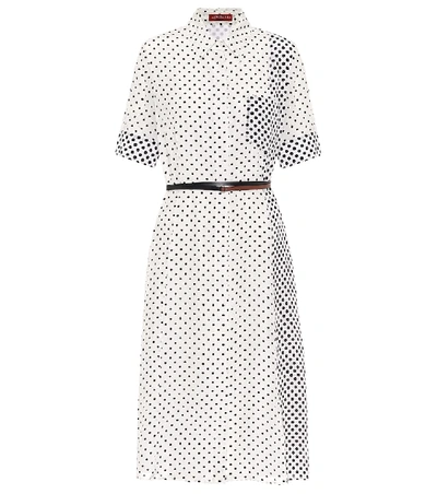 Shop Altuzarra Kieran Polka-dot Silk Shirt Dress In White