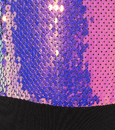 Shop Alex Perry Riley Sequined Bodysuit In Purple