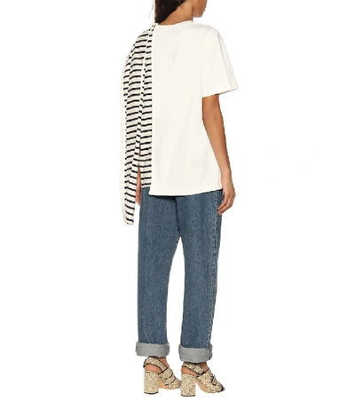 Shop Jw Anderson Striped Cotton T-shirt In White