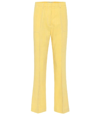 Shop Etro High-rise Flared Pants In Yellow