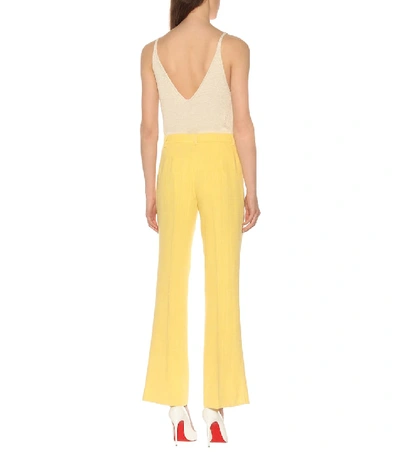 Shop Etro High-rise Flared Pants In Yellow