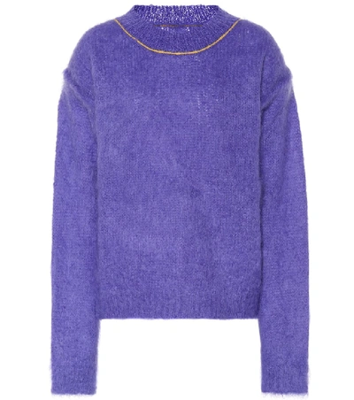Shop Maison Margiela Mohair-blend Sweater In Purple