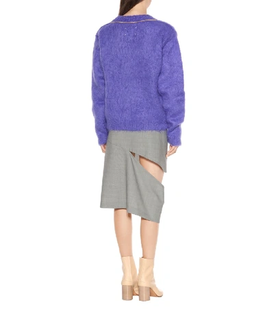 Shop Maison Margiela Mohair-blend Sweater In Purple