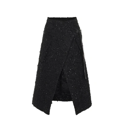 Shop Moncler Genius 2 Moncler 1952 Tweed Midi Skirt In Black