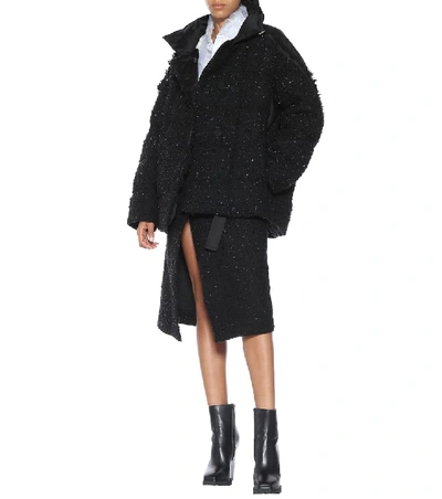 Shop Moncler Genius 2 Moncler 1952 Tweed Midi Skirt In Black