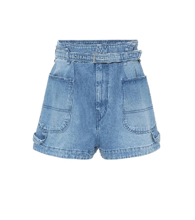 Shop Isabel Marant Kike High-rise Denim Shorts In Blue