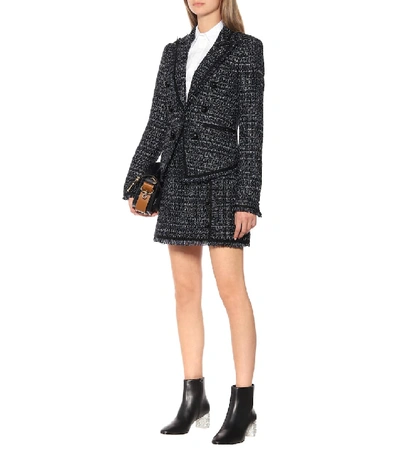 Shop Veronica Beard Cooke Dickey Tweed Blazer In Blue