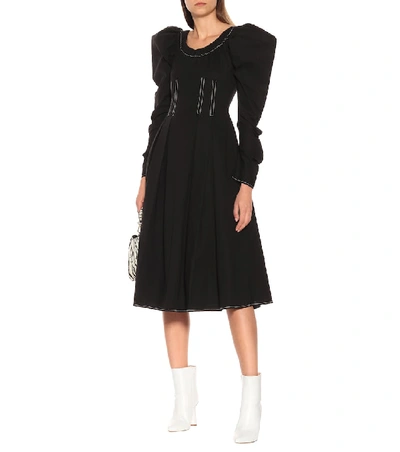Shop Rejina Pyo Carla Cotton Midi Dress In Black