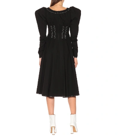 Shop Rejina Pyo Carla Cotton Midi Dress In Black