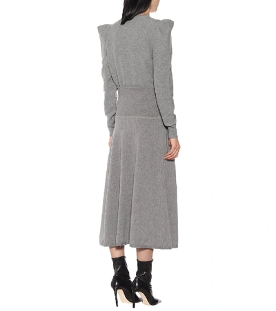 Shop Stella Mccartney Wool-blend Knit Midi Skirt In Grey