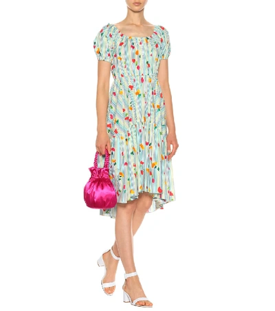 Shop Caroline Constas Striped Stretch Cotton Dress In Multicoloured